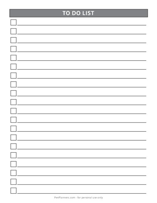 1 Column To Do List