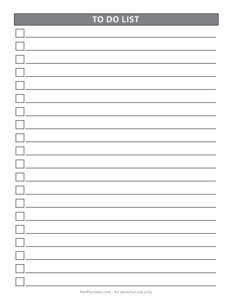To Do List (1 Column)