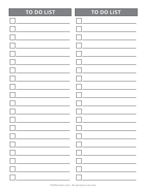 Printable To Do List