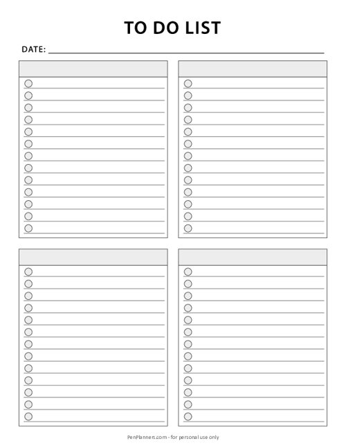 To Do List Template