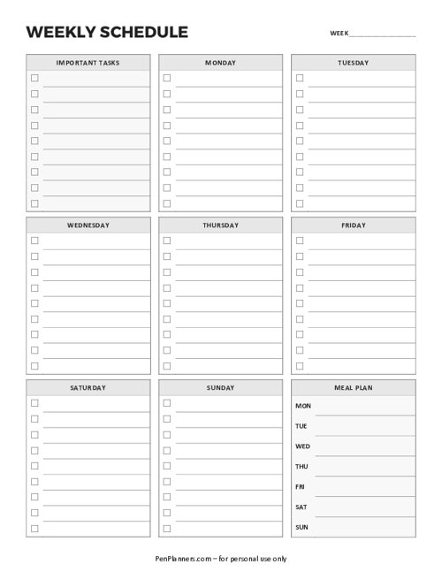 Weekly Schedule