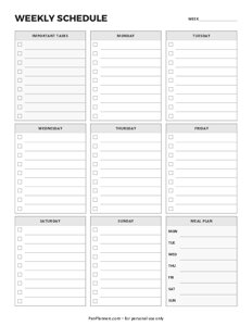 Weekly Schedule