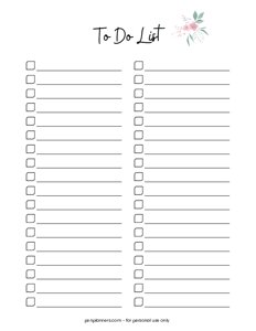 To Do List (Two Column) Template