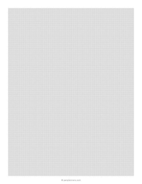 1/16 Inch Graph Paper (16×16 Grid)