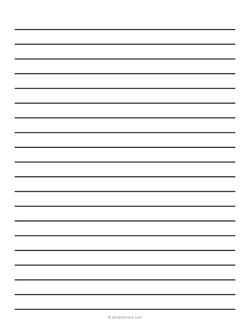 1/2 Inch Bold Lined Paper