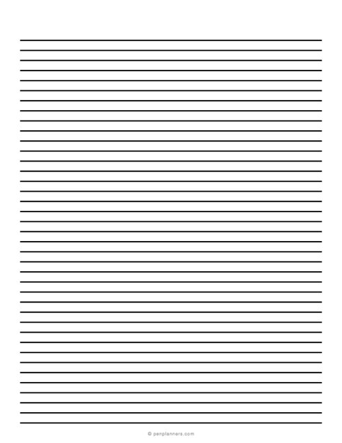 1/4 Inch Bold Lined Paper