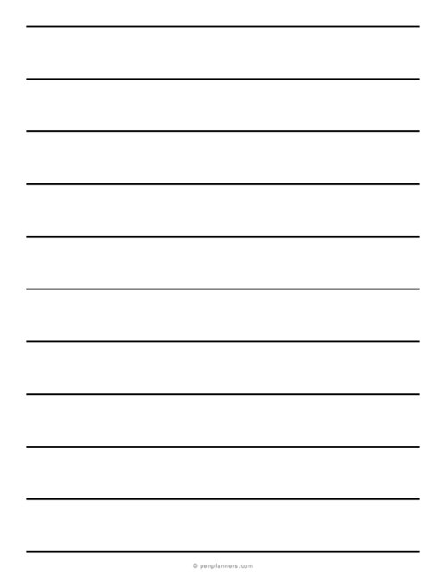 1 Inch Bold Lined Paper