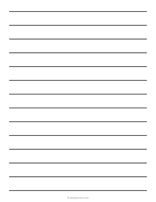 3/4 Inch Bold Lined Paper