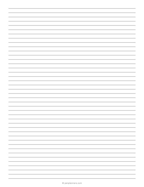 6.35 mm Lined Paper PDF (1/4 Inch Ruled)