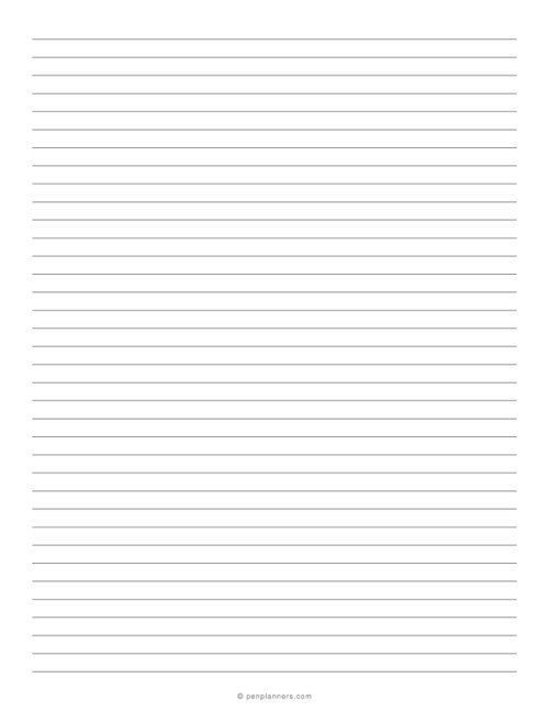 7.1 mm Lined Paper (College Ruled)