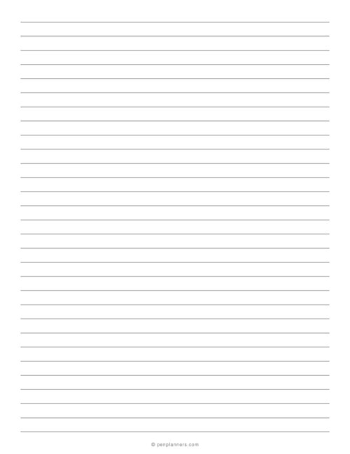 8.7 mm Lined Paper (Wide Ruled)