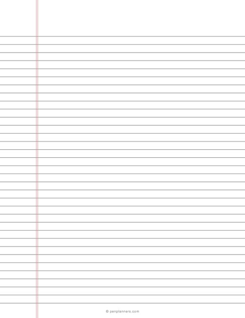 College Ruled Paper PDF (7.1 mm Spacing)