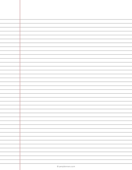 Narrow Ruled Paper PDF (6.4 mm Spacing)