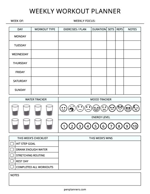 Weekly Workout Planner