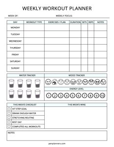 Weekly Workout Planner