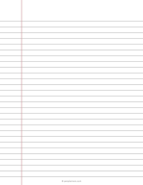 Wide Ruled Paper PDF (8.7 mm Spacing)