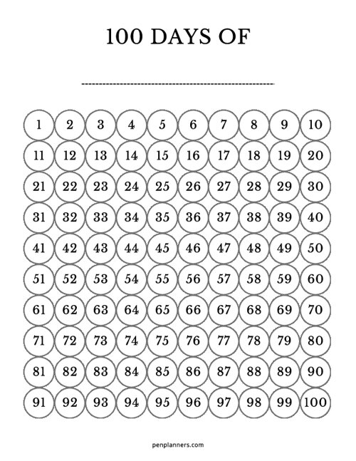 100-Day Challenge Habit Tracker