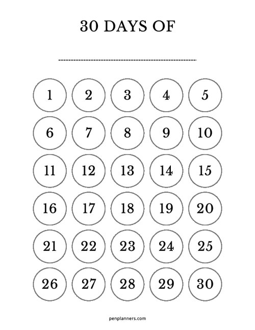 30-Day Challenge Habit Tracker