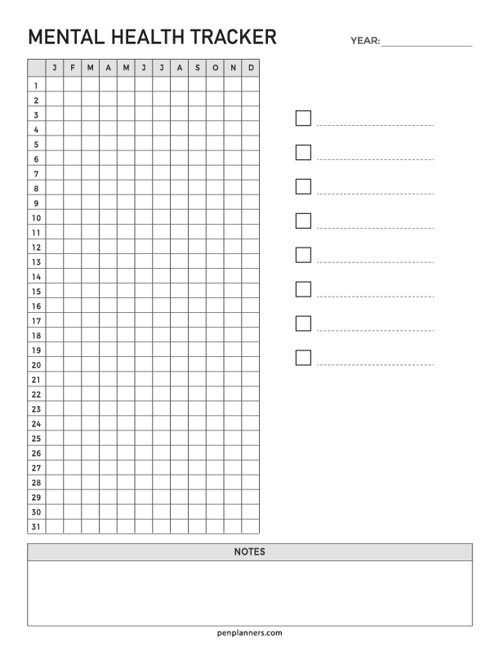 Mental Health Tracker Template
