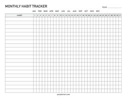 Monthly Habit Tracker Template