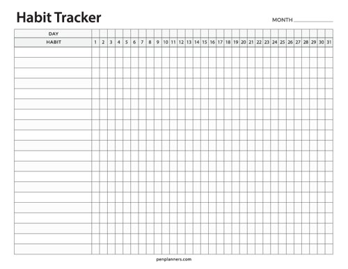 Daily Habit Tracker Template