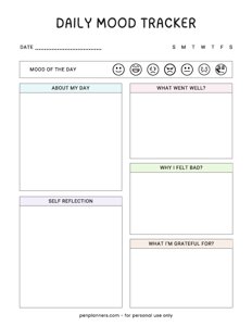 Daily Mood Tracker Template