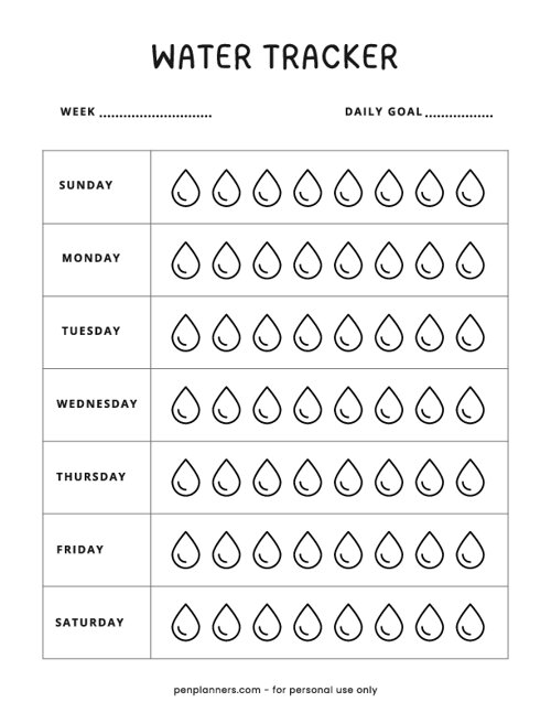 Water Tracker Template