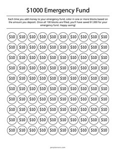 $1000 Emergency Fund Tracker
