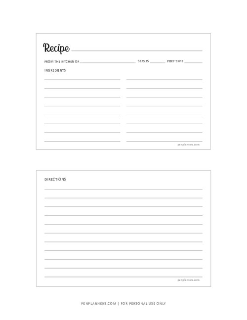 Recipe Card Template