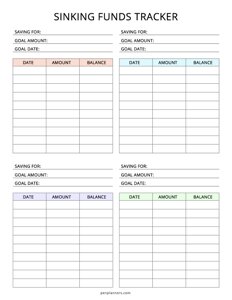 Printable Sinking Funds Tracker