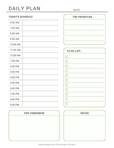 Daily Plan