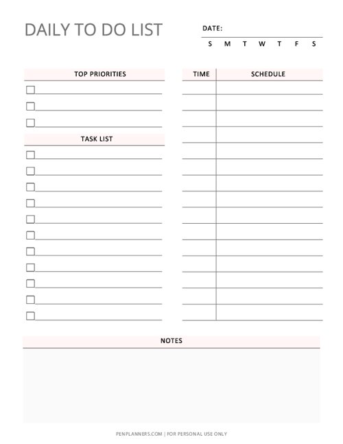 Daily To-Do List