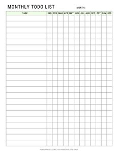 Monthly To-Do List