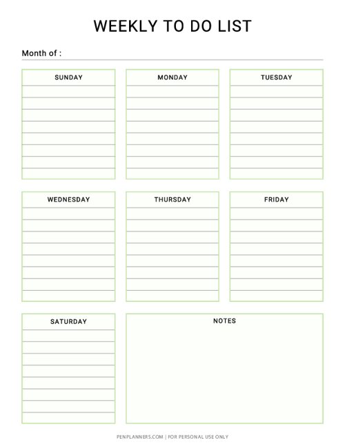 Weekly To-Do List
