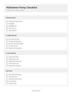 Halloween Party Checklist