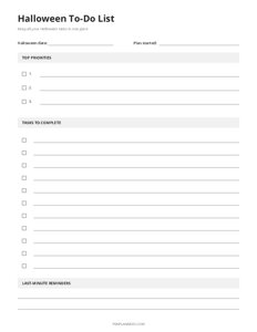 Halloween To-Do List Template