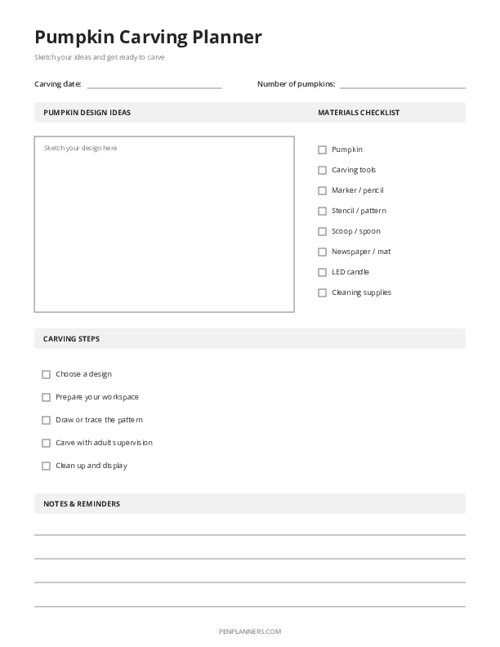 Pumpkin Carving Planner