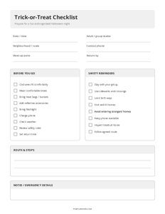 Trick-or-Treat Checklist